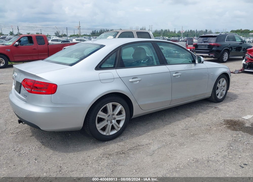 2010 AUDI A4 2.0T PREMIUM VIN: WAUAFAFL6AN047299