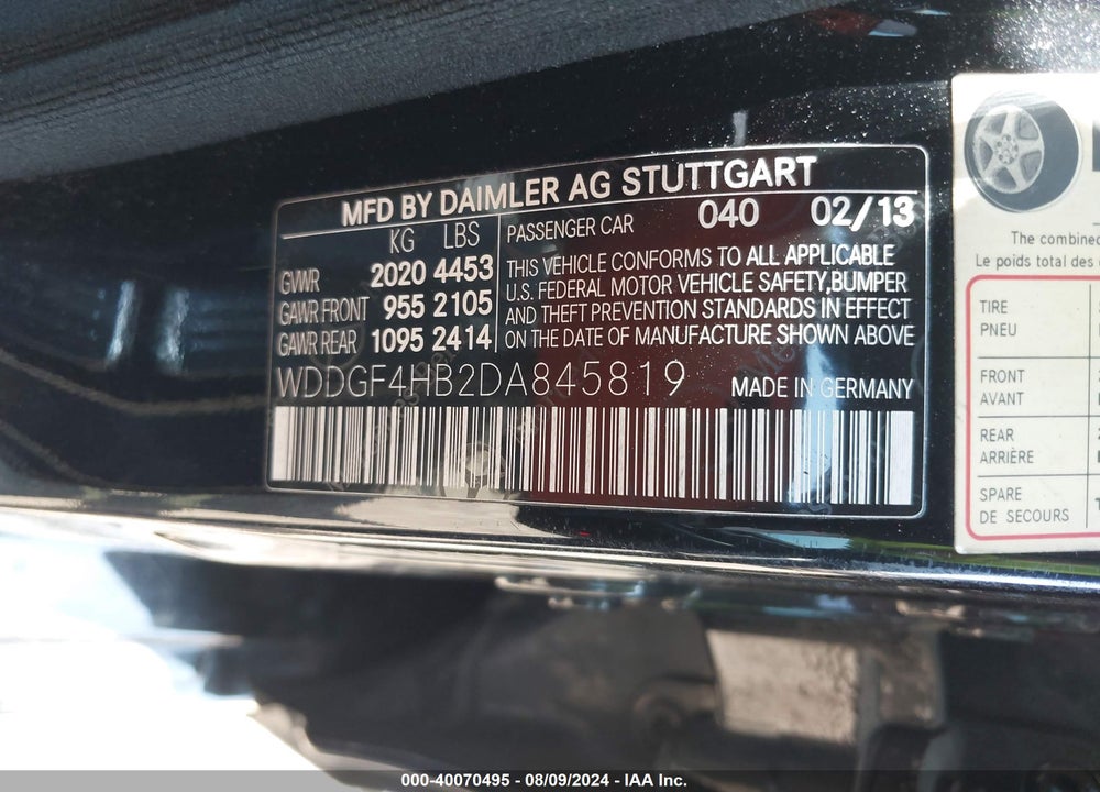 2013 MERCEDES-BENZ C 250 LUXURY/SPORT VIN: WDDGF4HB2DA845819