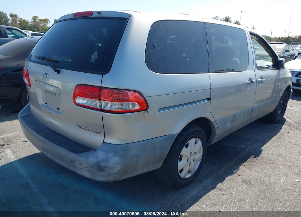 2001 TOYOTA SIENNA CE VIN: 4T3ZF19C91U378582
