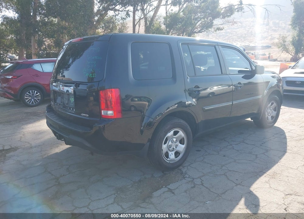 2013 HONDA PILOT LX VIN: 5FNYF4H25DB020962