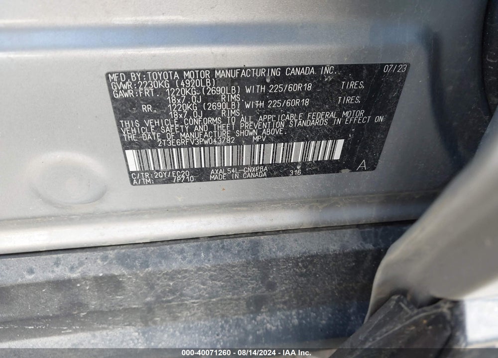 2023 TOYOTA RAV4 HYBRID XSE VIN: 2T3E6RFV3PW043782