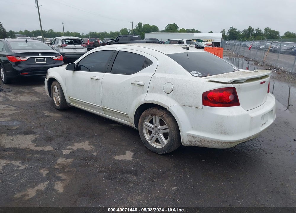 2013 DODGE AVENGER SXT VIN: 1C3CDZCG8DN663442
