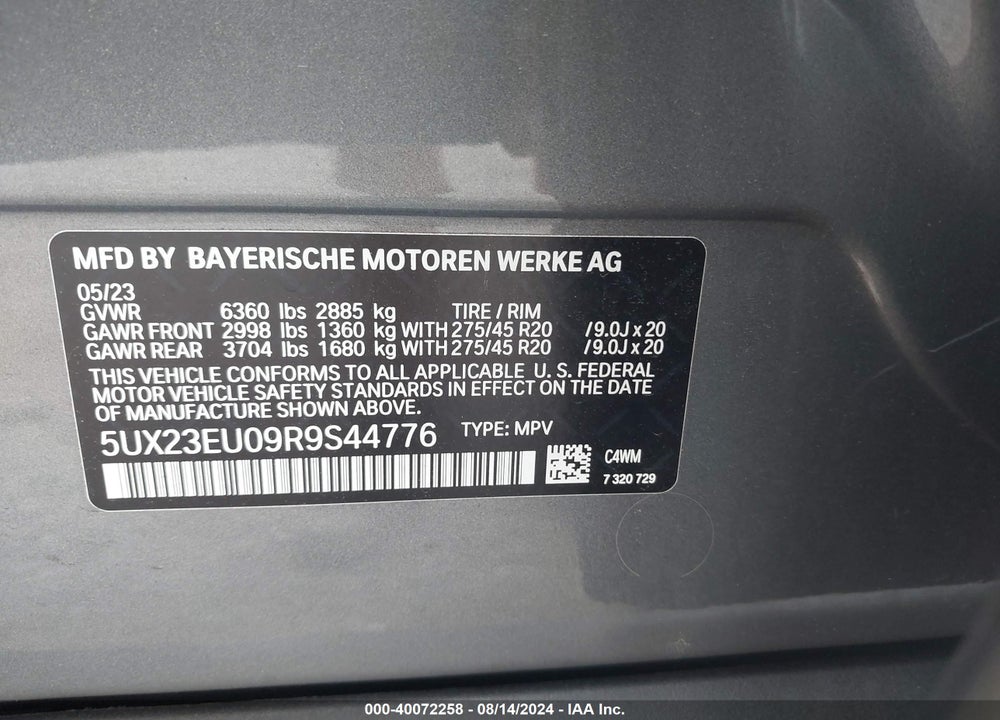 2024 BMW X5 VIN: 5UX23EU09R9S44776