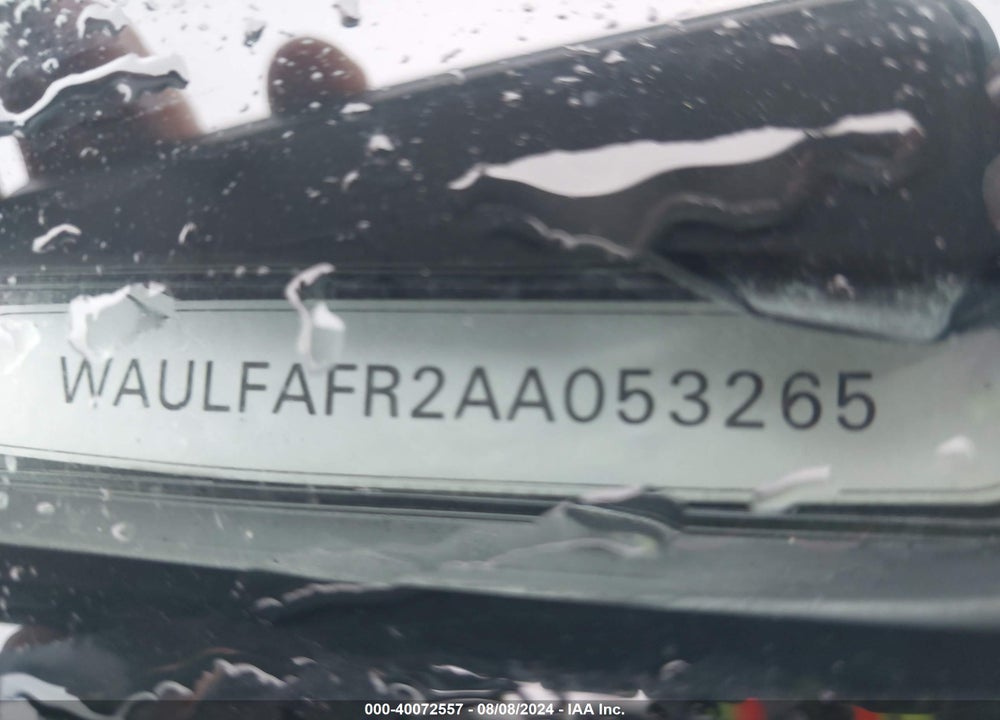 2010 AUDI A5 2.0T PREMIUM VIN: WAULFAFR2AA053265