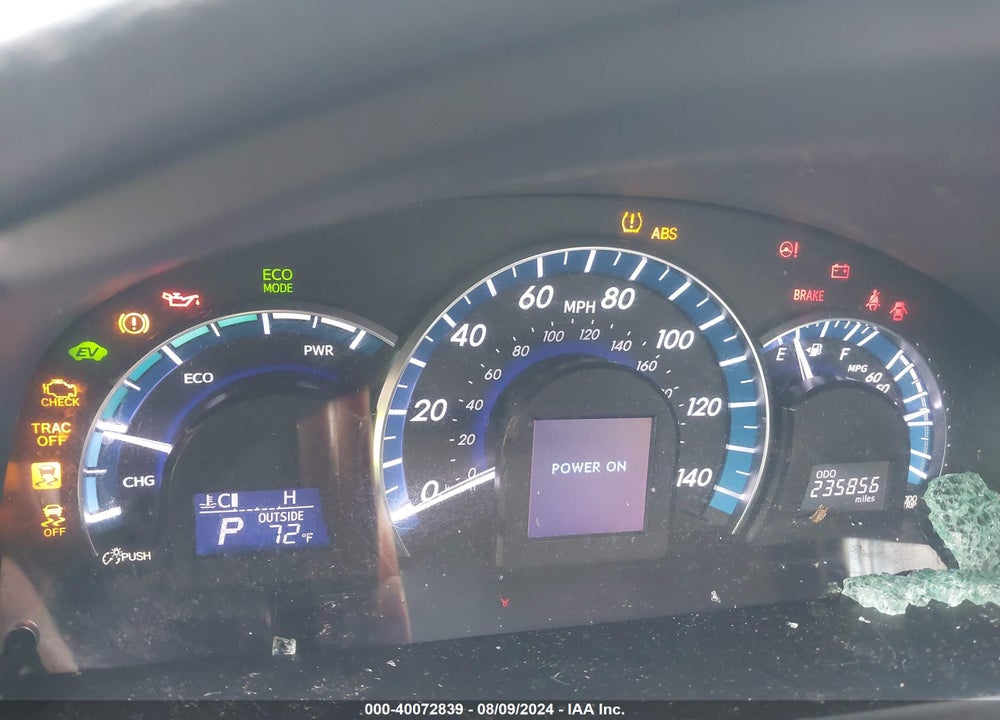 2012 TOYOTA CAMRY HYBRID XLE VIN: 4T1BD1FKXCU001452
