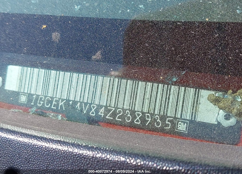 2004 CHEVROLET SILVERADO 1500 VIN: 1GCEK14V84Z238935