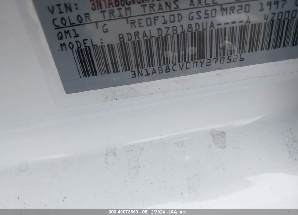 2021 NISSAN SENTRA SV XTRONIC CVT VIN: 3N1AB8CV0MY270526