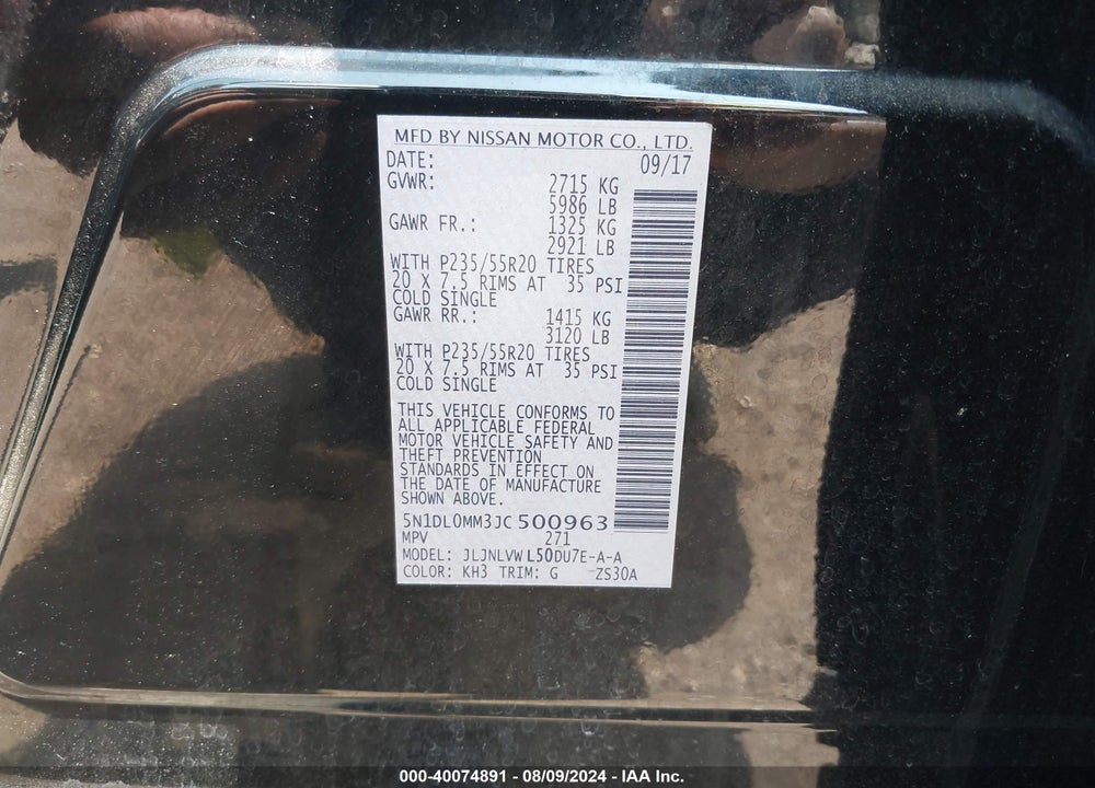 2018 INFINITI QX60 VIN: 5N1DL0MM3JC500963