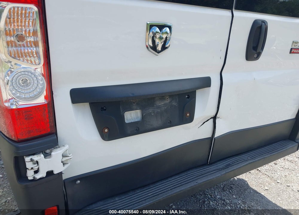 2019 RAM PROMASTER 2500 HIGH ROOF 159 WB VIN: 3C6TRVDG0KE502239
