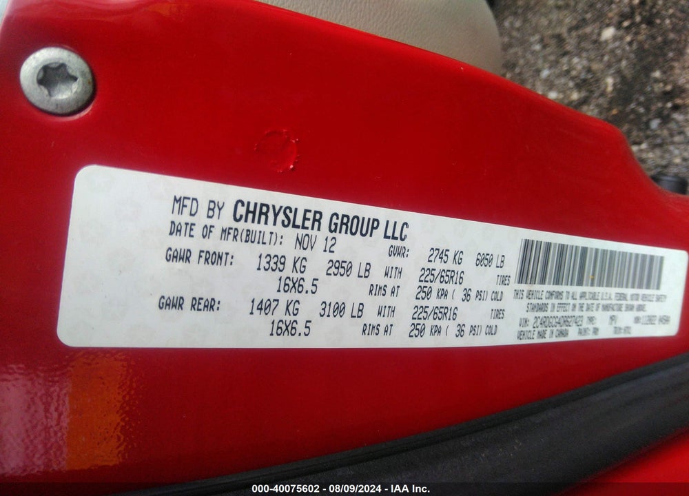 2013 DODGE GRAND CARAVAN SXT VIN: 2C4RDGCG4DR627423