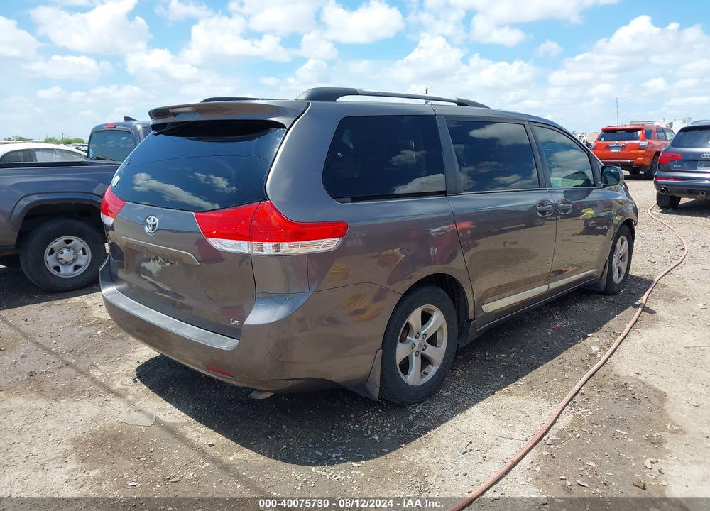 2013 TOYOTA SIENNA LE V6 8 PASSENGER VIN: 5TDKK3DC2DS316169