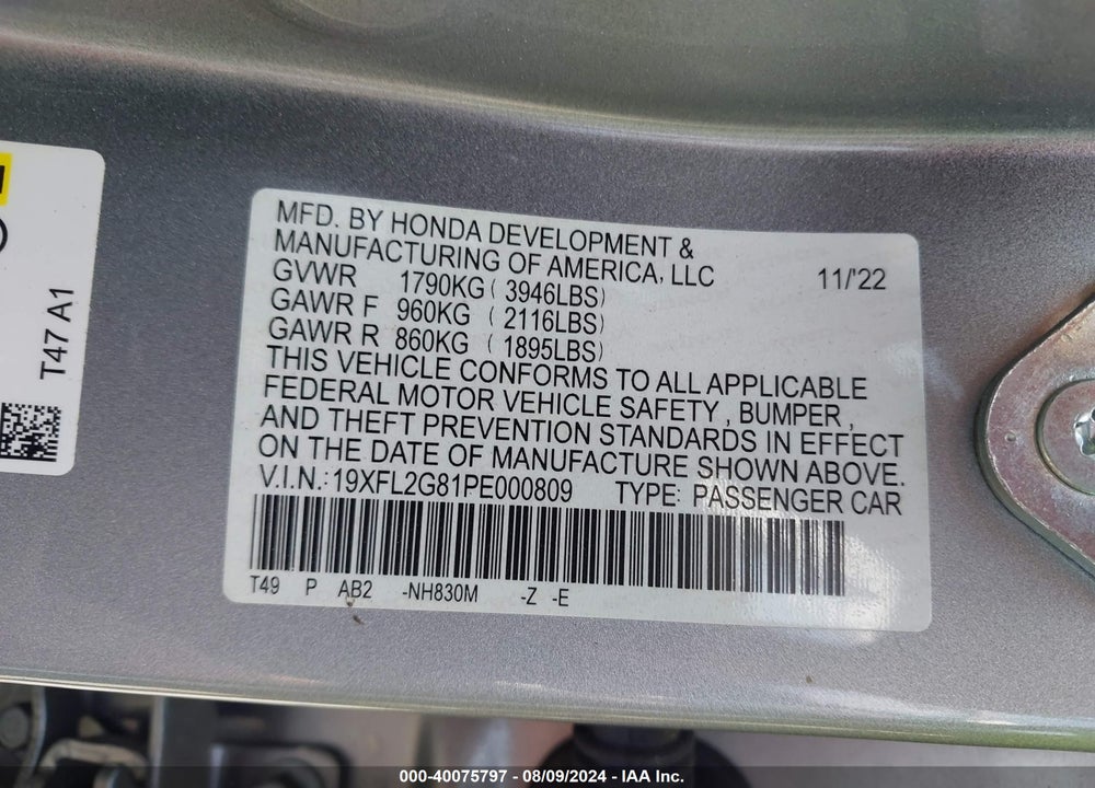 2023 HONDA CIVIC SPORT VIN: 19XFL2G81PE000809