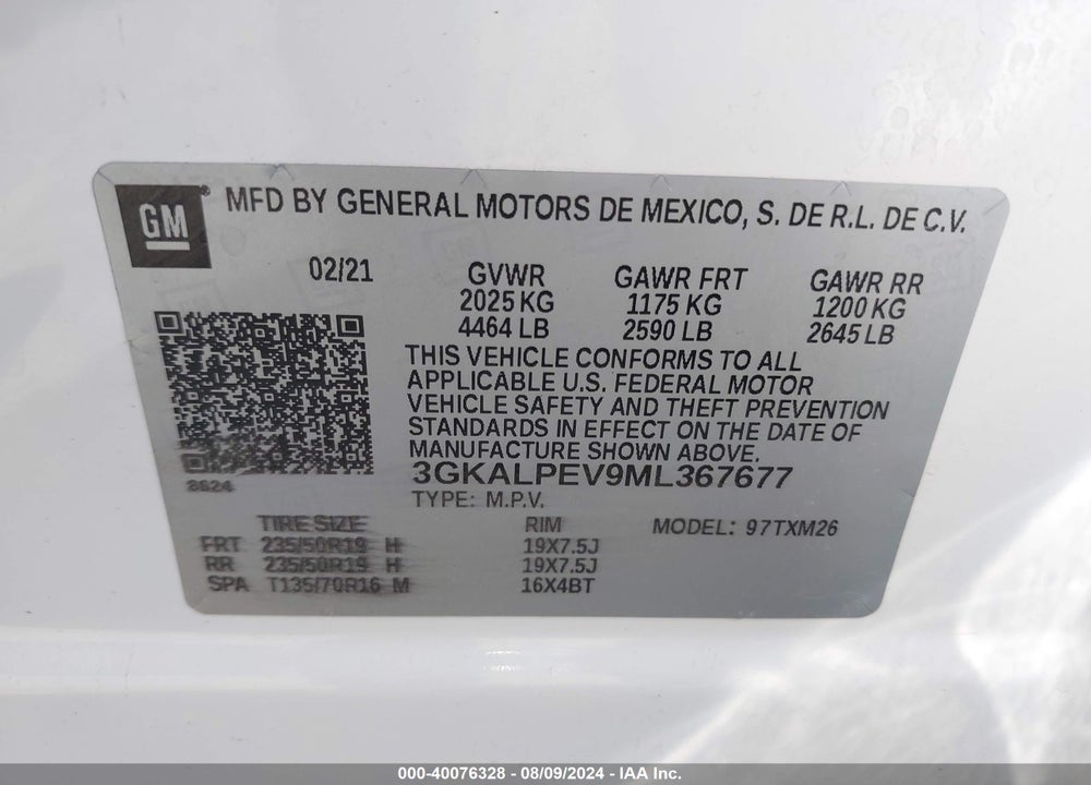 2021 GMC TERRAIN FWD SLT VIN: 3GKALPEV9ML367677