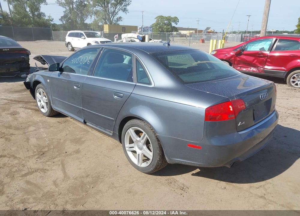 2008 AUDI A4 2.0T VIN: WAUDF78E58A027626