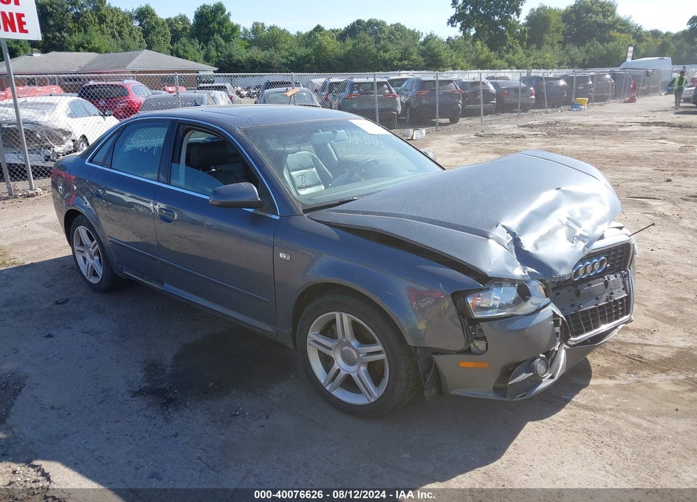 2008 AUDI A4 2.0T VIN: WAUDF78E58A027626