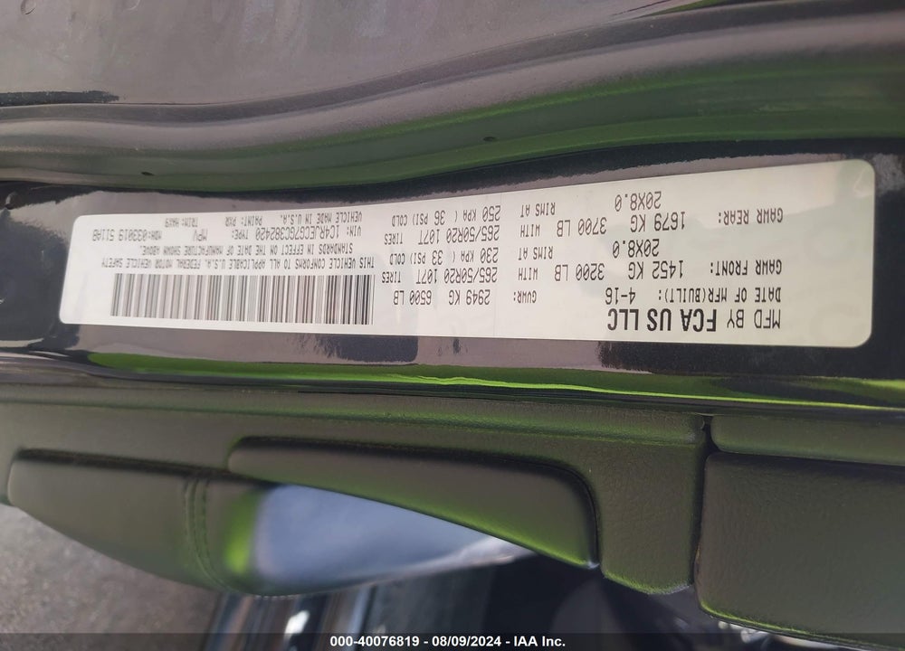 2016 CHEROKEE JEEP GRAND  HIGH ALTITUDE VIN: 1C4RJECG7GC382420