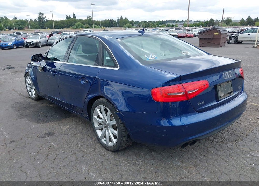 2013 AUDI A4 2.0T PREMIUM VIN: WAUHFAFL7DA182186