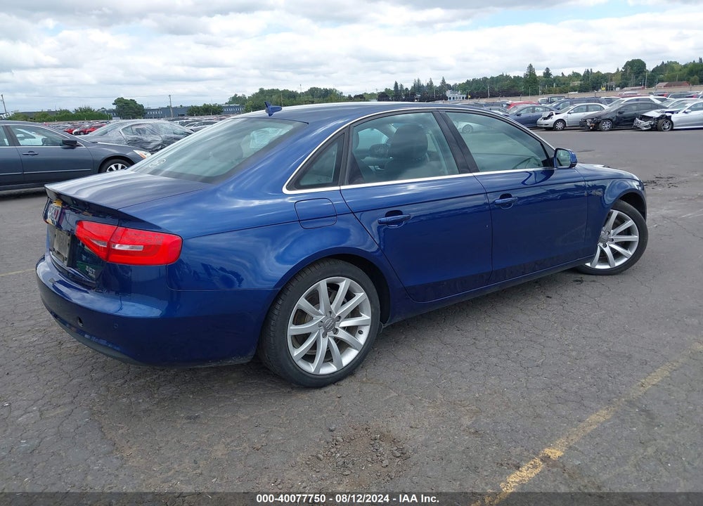 2013 AUDI A4 2.0T PREMIUM VIN: WAUHFAFL7DA182186