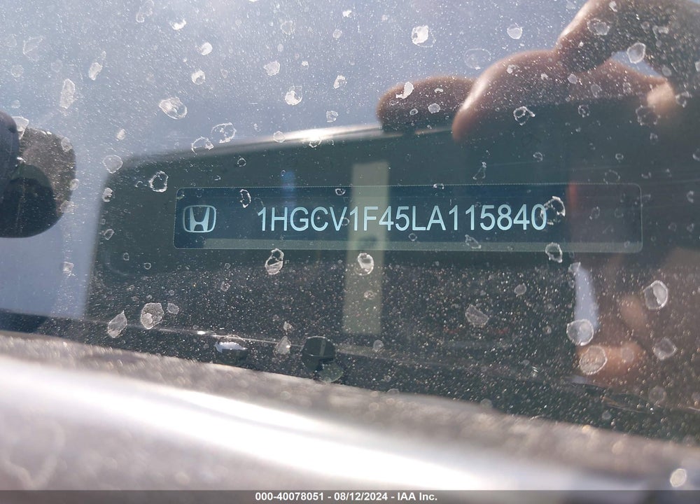 2020 HONDA ACCORD EX VIN: 1HGCV1F45LA115840