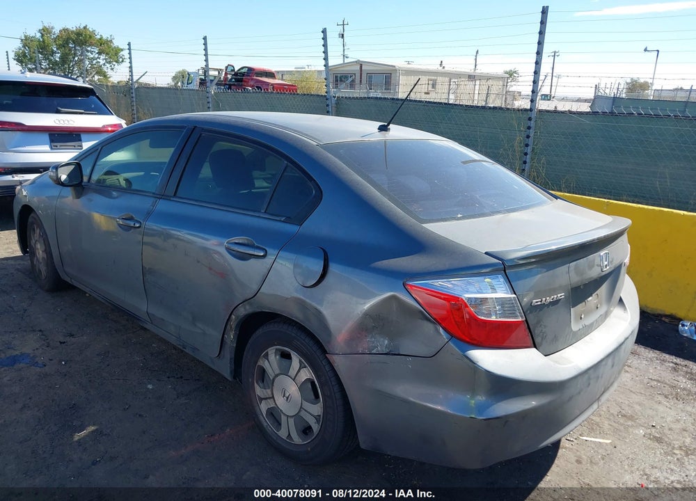 2012 HONDA CIVIC HYBRID VIN: JHMFB4F22CS004742