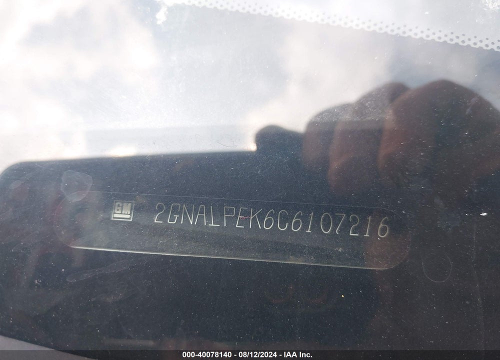 2012 CHEVROLET EQUINOX 2LT VIN: 2GNALPEK6C6107216