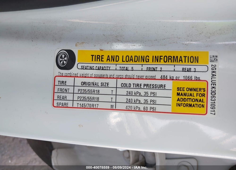 2013 GMC TERRAIN SLT-1 VIN: 2GKALUEK3D6310917