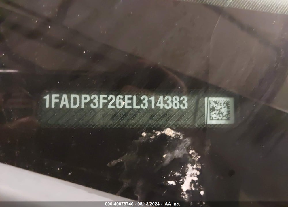 2014 FORD FOCUS SE VIN: 1FADP3F26EL314383