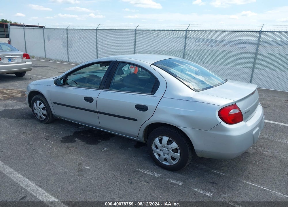 2004 DODGE NEON SE VIN: 1B3ES26C64D551840