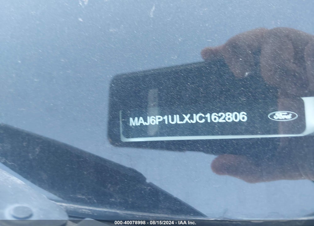 2018 FORD ECOSPORT SE VIN: MAJ6P1ULXJC162806