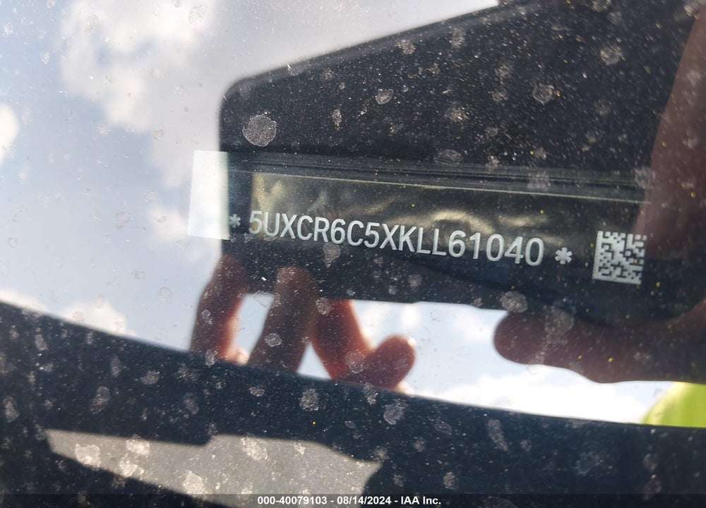 2019 BMW X5 XDRIVE40I VIN: 5UXCR6C5XKLL61040