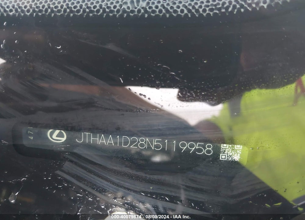 2022 LEXUS IS 300 VIN: JTHAA1D28N5119958