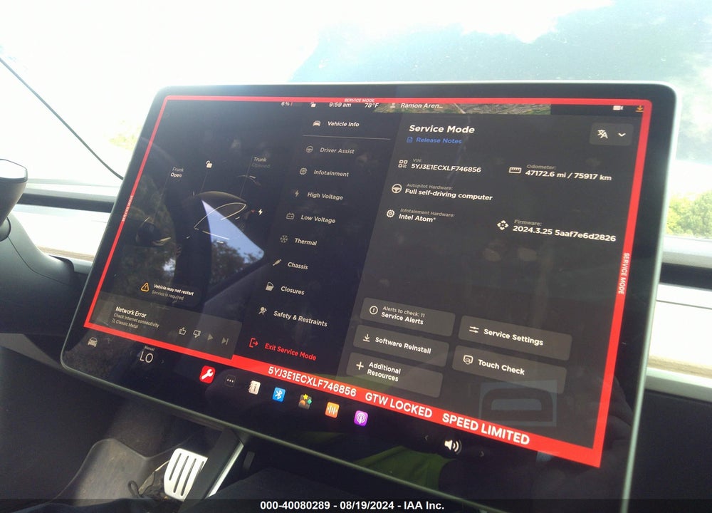 2020 TESLA MODEL 3 PERFORMANCE DUAL MOTOR ALL-WHEEL DRIVE VIN: 5YJ3E1ECXLF746856