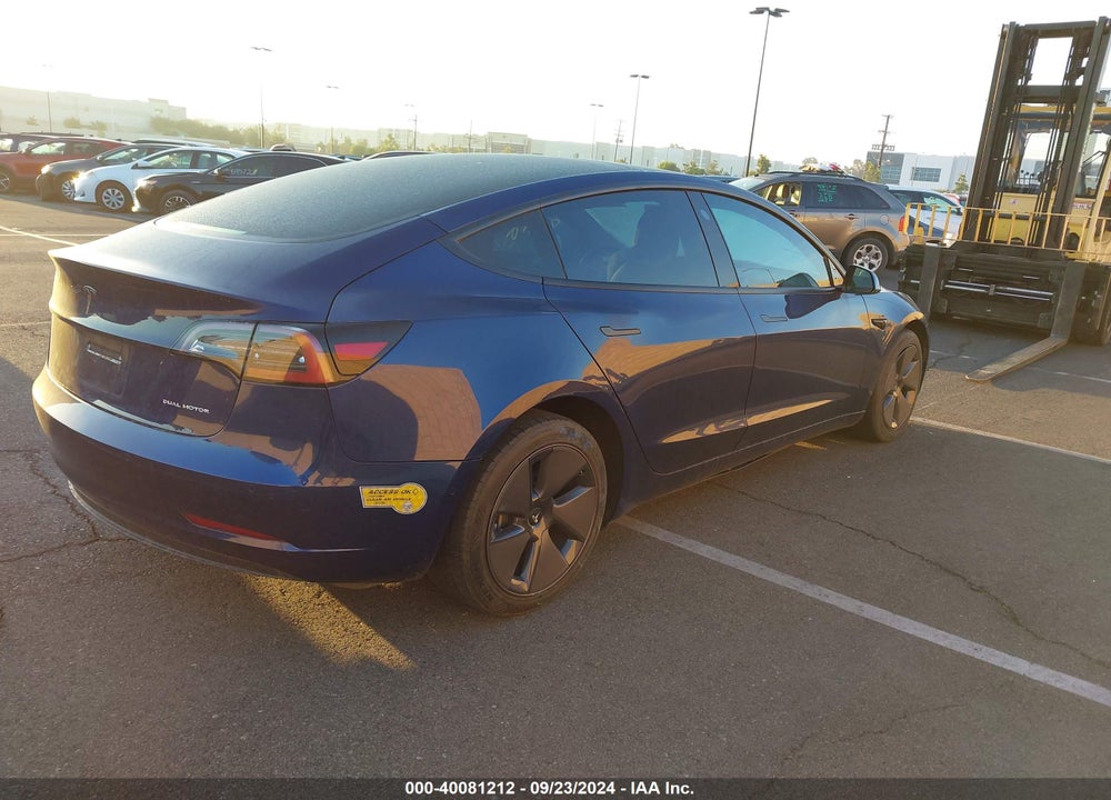 2022 TESLA MODEL 3 LONG RANGE DUAL MOTOR ALL-WHEEL DRIVE VIN: 5YJ3E1EB7NF137914