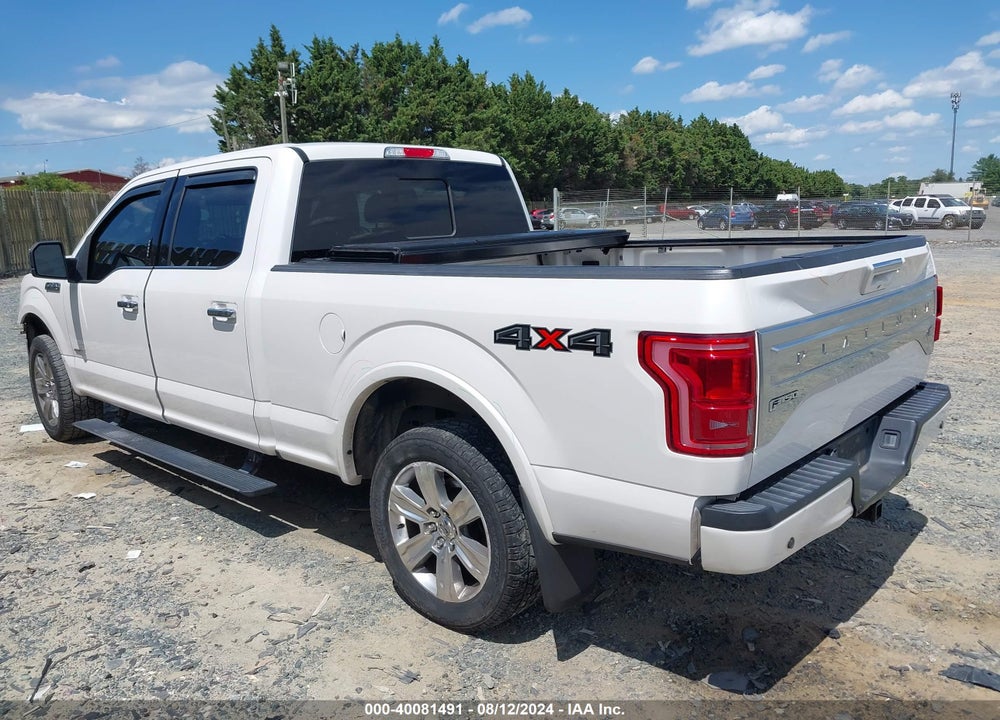 2016 FORD F-150 PLATINUM VIN: 1FTFW1EG7GFA24890
