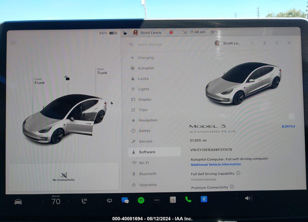 2019 TESLA MODEL 3 LONG RANGE/MID RANGE/STANDARD RANGE/STANDARD RANGE PLUS VIN: 5YJ3E1EA0KF317478