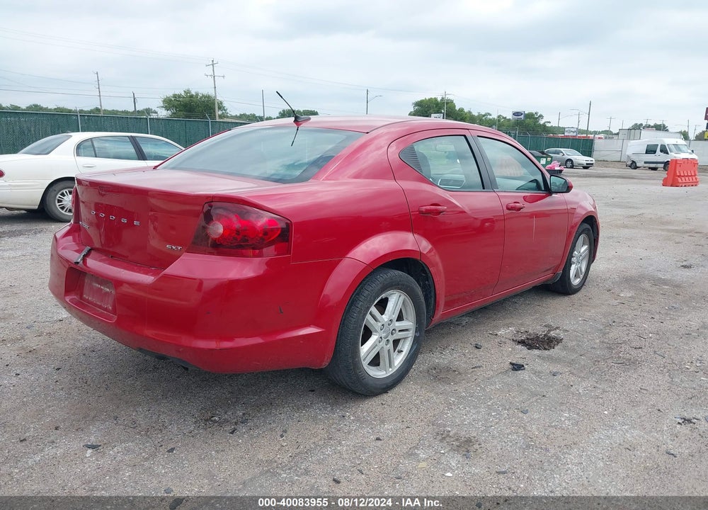 2012 DODGE AVENGER SXT VIN: 1C3CDZCB7CN195268