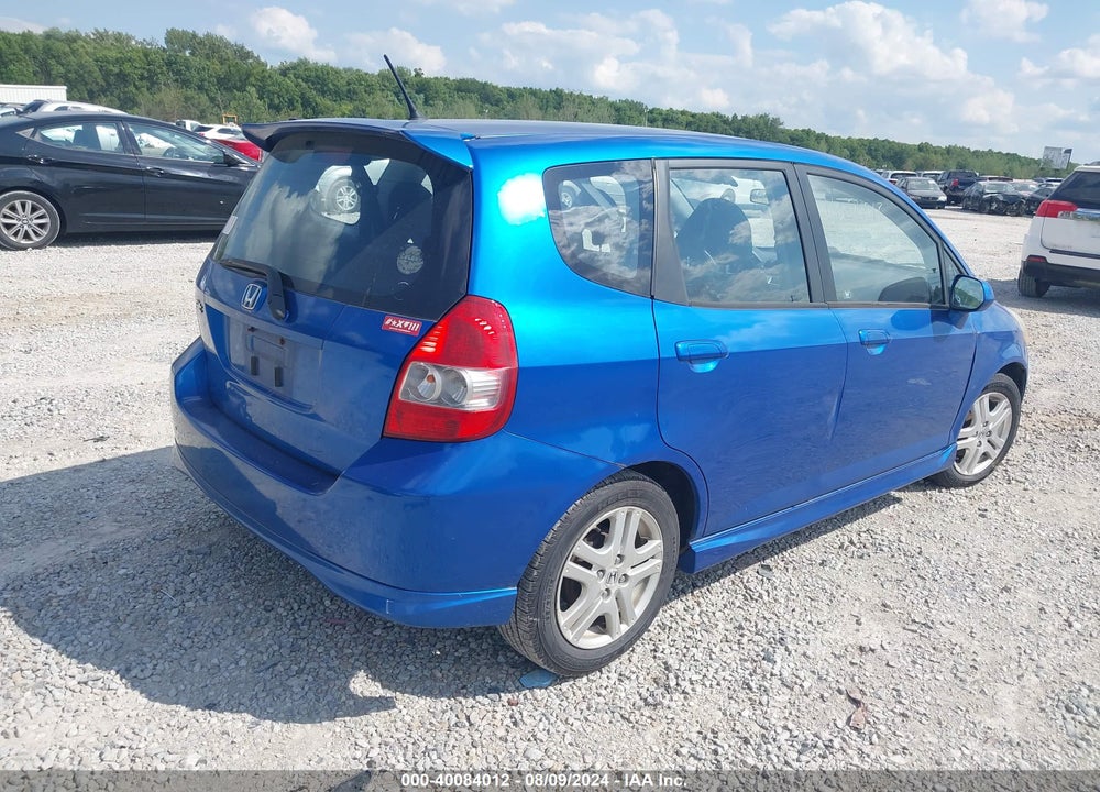 2008 HONDA FIT SPORT VIN: JHMGD386X8S067796