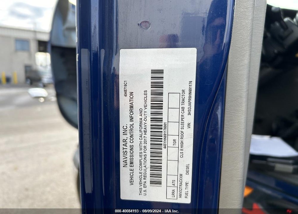 2017 INTERNATIONAL PROSTAR VIN: 3HSDJAPR0HN691176