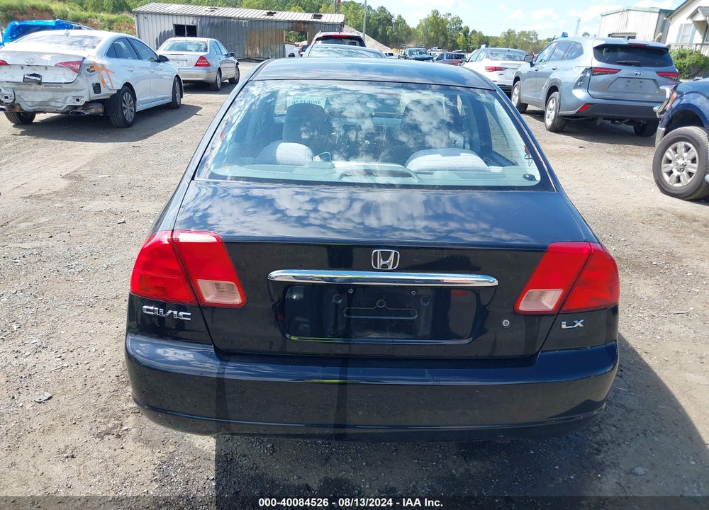 2001 HONDA CIVIC LX VIN: 1HGES16561L004953