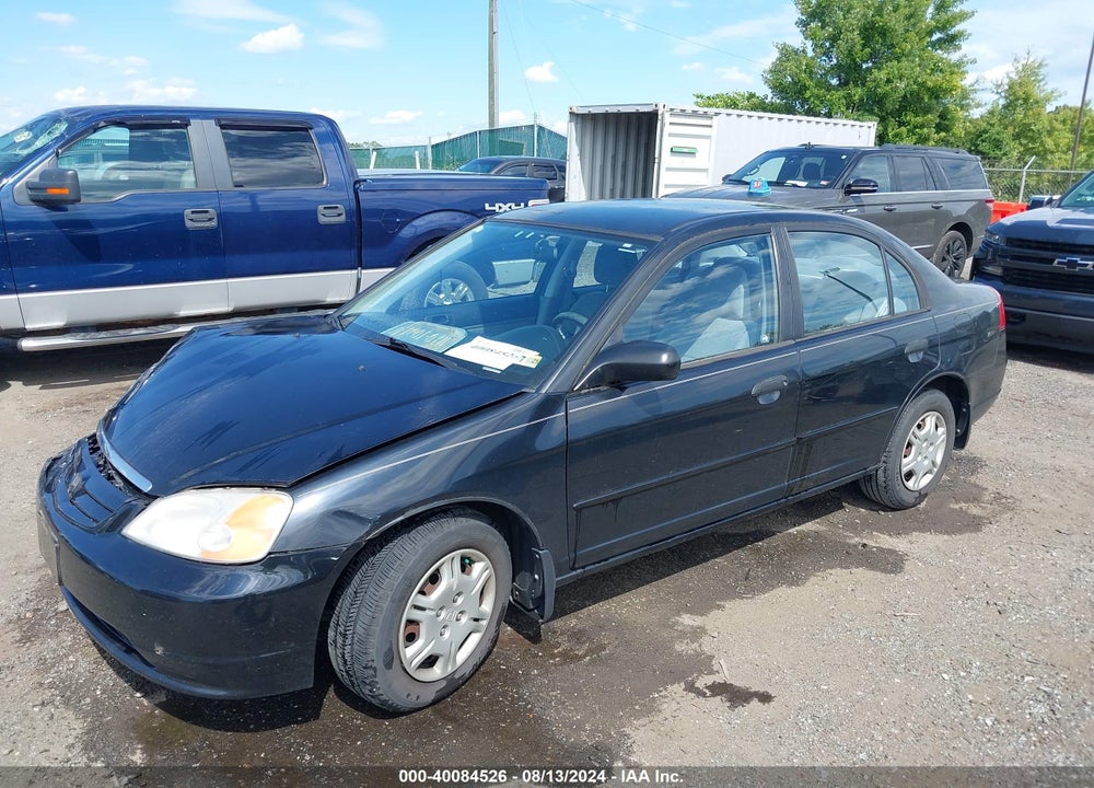 2001 HONDA CIVIC LX VIN: 1HGES16561L004953