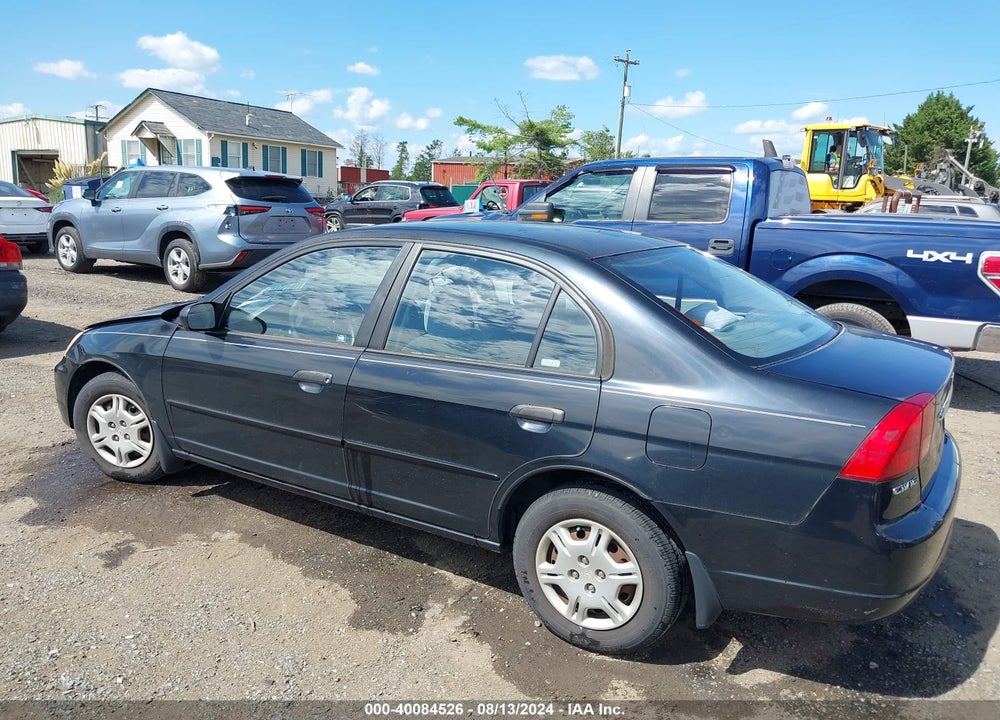 2001 HONDA CIVIC LX VIN: 1HGES16561L004953