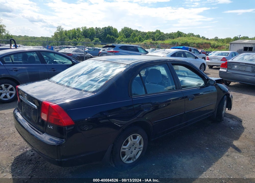 2001 HONDA CIVIC LX VIN: 1HGES16561L004953