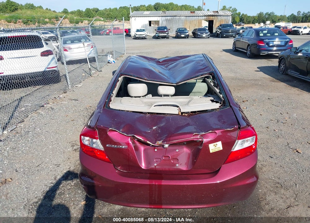 2012 HONDA CIVIC LX VIN: 19XFB2F54CE373699