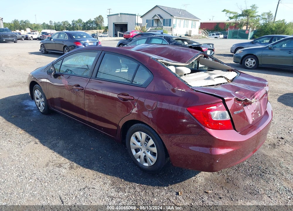 2012 HONDA CIVIC LX VIN: 19XFB2F54CE373699