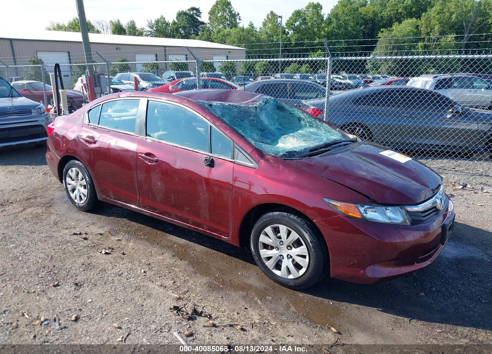 2012 HONDA CIVIC LX VIN: 19XFB2F54CE373699
