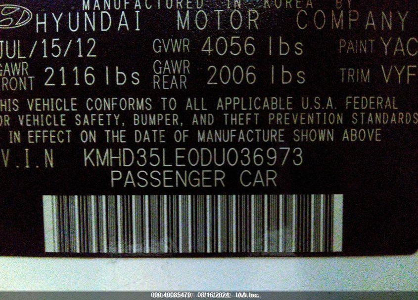 2013 HYUNDAI ELANTRA GT VIN: KMHD35LE0DU036973