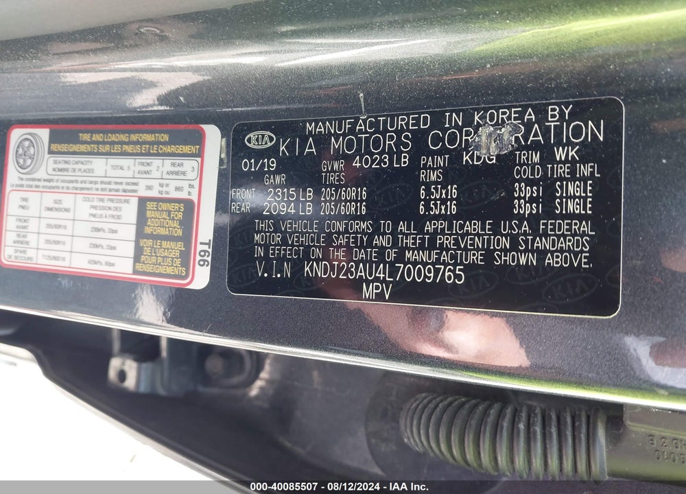 2020 KIA SOUL LX VIN: KNDJ23AU4L7009765
