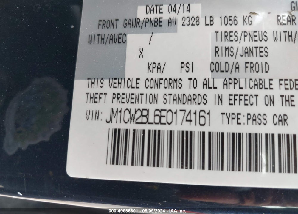 2014 MAZDA 5 SPORT VIN: JM1CW2BL6E0174161