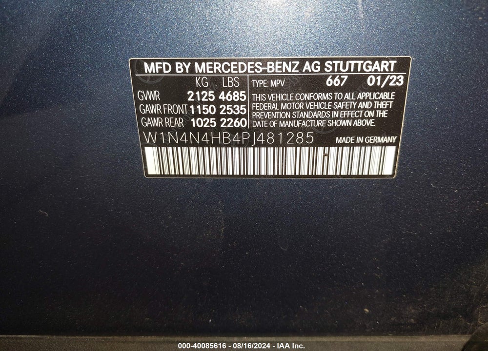 2023 MERCEDES-BENZ GLA 250 4MATIC VIN: W1N4N4HB4PJ481285