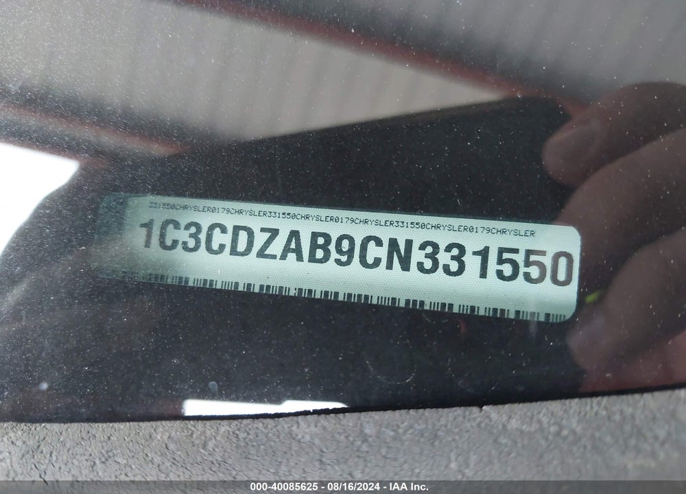 2012 DODGE AVENGER SE VIN: 1C3CDZAB9CN331550